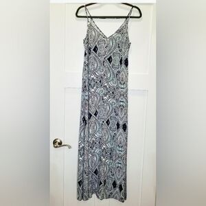 Speechless Maxi Sundress Lightweight Paisley Green Blue Pink White Medium